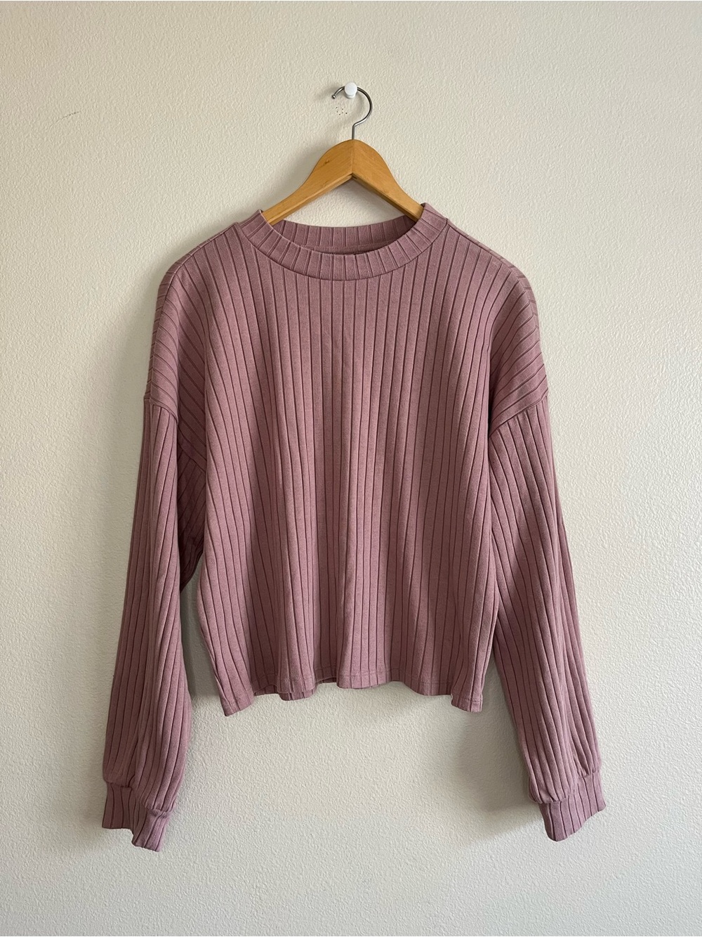 Old Navy Women’s ONLY Ribbed Crewneck Sweater in Dusty Mauve, Size M Tall